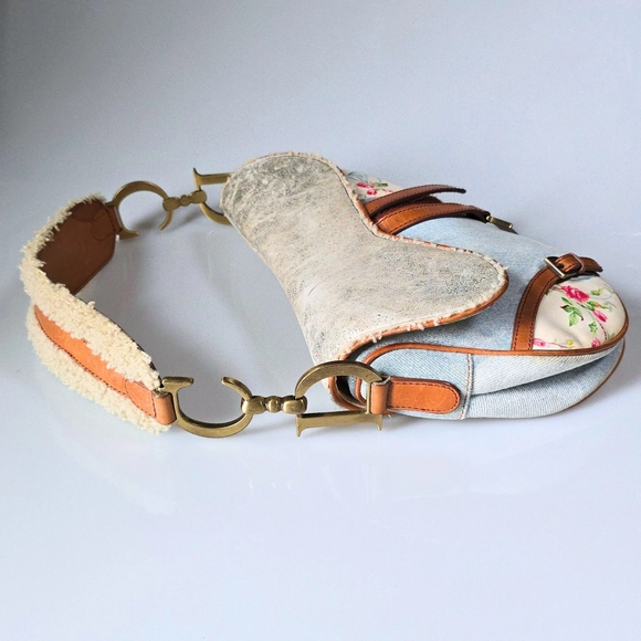 Dior Saddle Bag Denim Shearling - Picture 3 of 15